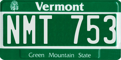 VT license plate NMT753