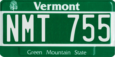 VT license plate NMT755