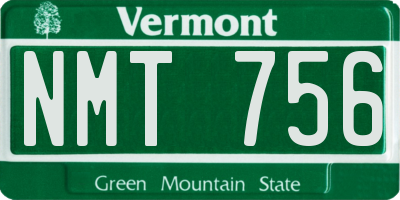 VT license plate NMT756