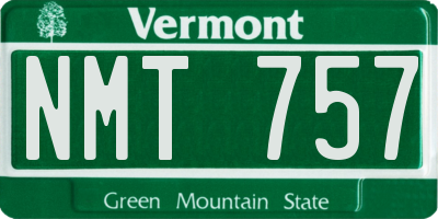 VT license plate NMT757