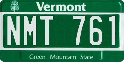 VT license plate NMT761