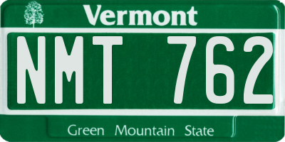 VT license plate NMT762