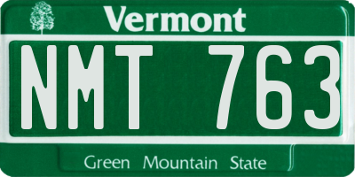VT license plate NMT763
