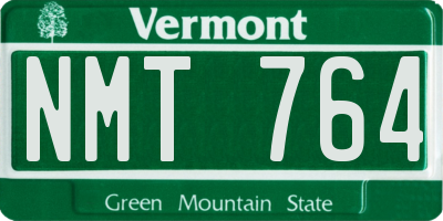 VT license plate NMT764
