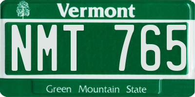 VT license plate NMT765