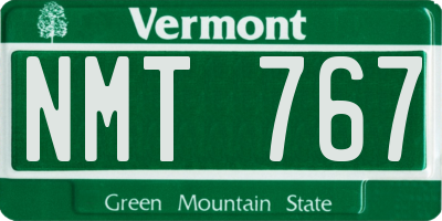 VT license plate NMT767
