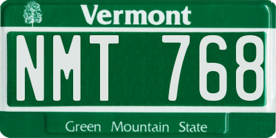 VT license plate NMT768