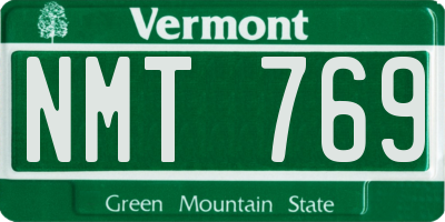 VT license plate NMT769