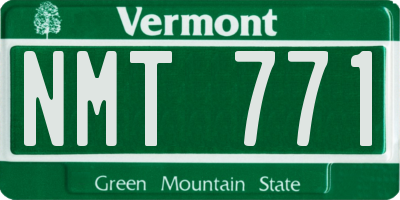 VT license plate NMT771