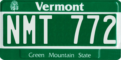 VT license plate NMT772