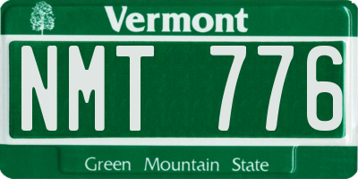 VT license plate NMT776