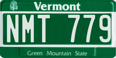 VT license plate NMT779