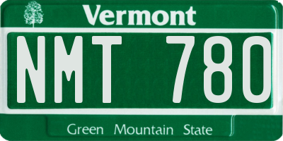 VT license plate NMT780