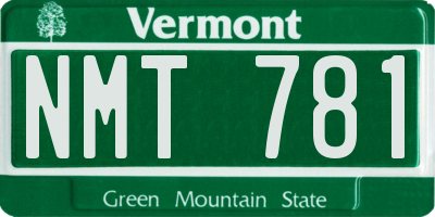 VT license plate NMT781