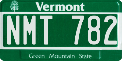 VT license plate NMT782