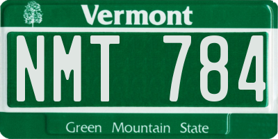 VT license plate NMT784