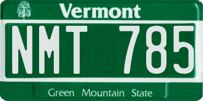 VT license plate NMT785