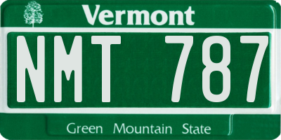 VT license plate NMT787