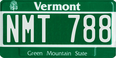 VT license plate NMT788
