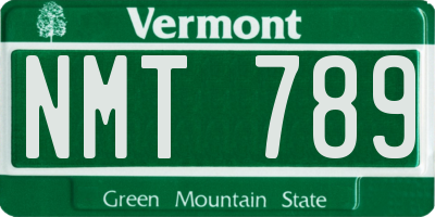 VT license plate NMT789