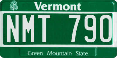 VT license plate NMT790