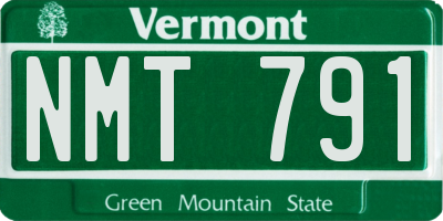 VT license plate NMT791