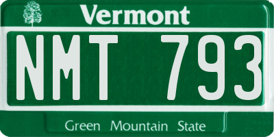 VT license plate NMT793