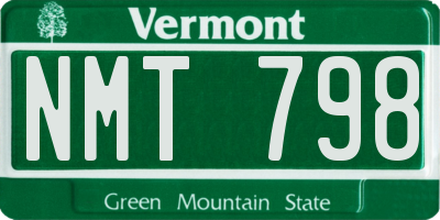 VT license plate NMT798