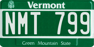 VT license plate NMT799
