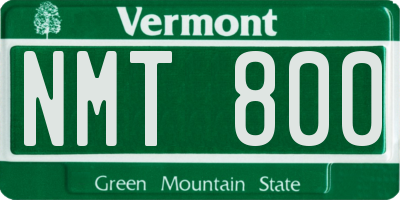 VT license plate NMT800