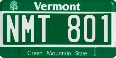 VT license plate NMT801