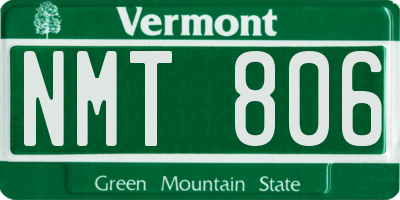 VT license plate NMT806