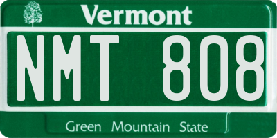 VT license plate NMT808