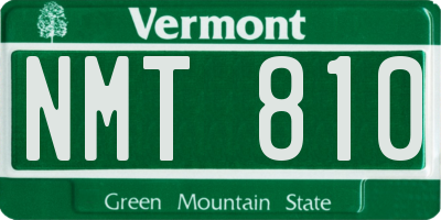 VT license plate NMT810