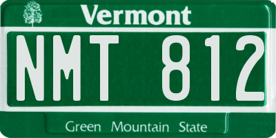 VT license plate NMT812