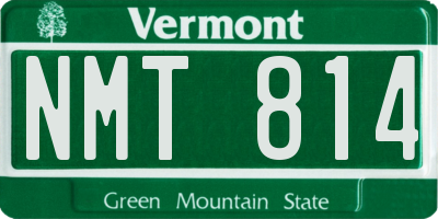 VT license plate NMT814