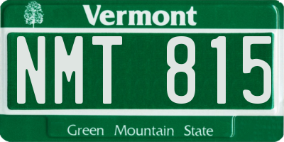 VT license plate NMT815