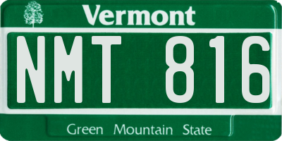 VT license plate NMT816