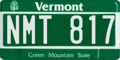 VT license plate NMT817