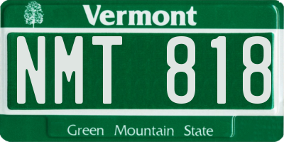 VT license plate NMT818
