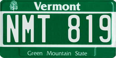 VT license plate NMT819