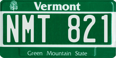 VT license plate NMT821