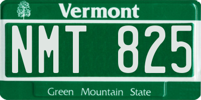 VT license plate NMT825