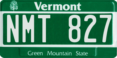 VT license plate NMT827