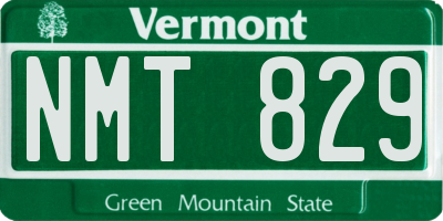 VT license plate NMT829