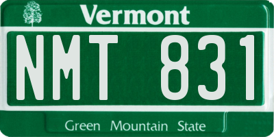 VT license plate NMT831