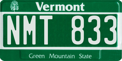 VT license plate NMT833