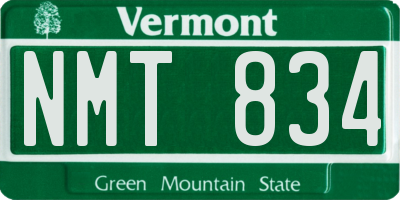 VT license plate NMT834