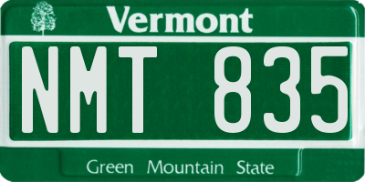 VT license plate NMT835