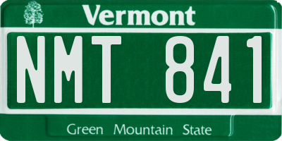 VT license plate NMT841